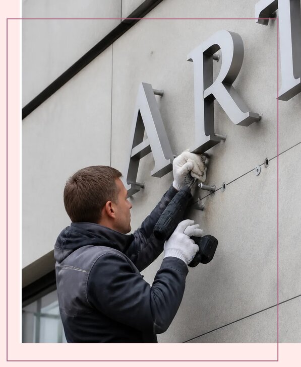 Изготовление букв на дистанционных держателях в Киселёвске