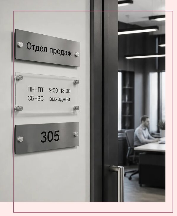 Офисные таблички на дверь в Киселёвске по цене от 5038 р. | Аванза-Кис