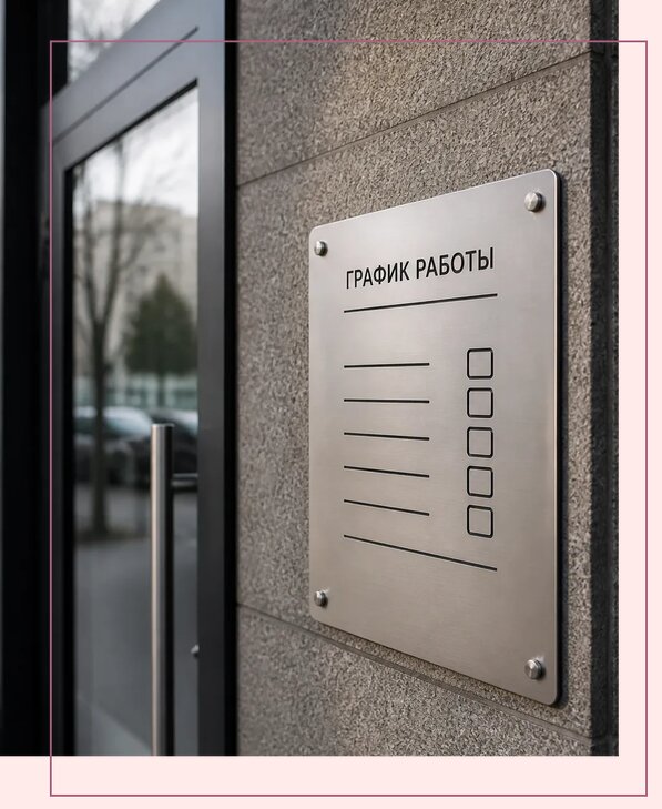 Табличка часы работы в Киселёвске по цене от 2981 р. | Аванза-Кис